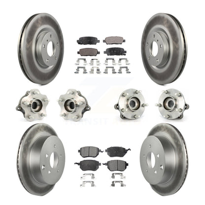 Hub Bearing Coated Brake Rotor & Pad Front Rear Kit (10Pc) For Nissan Murano AWD