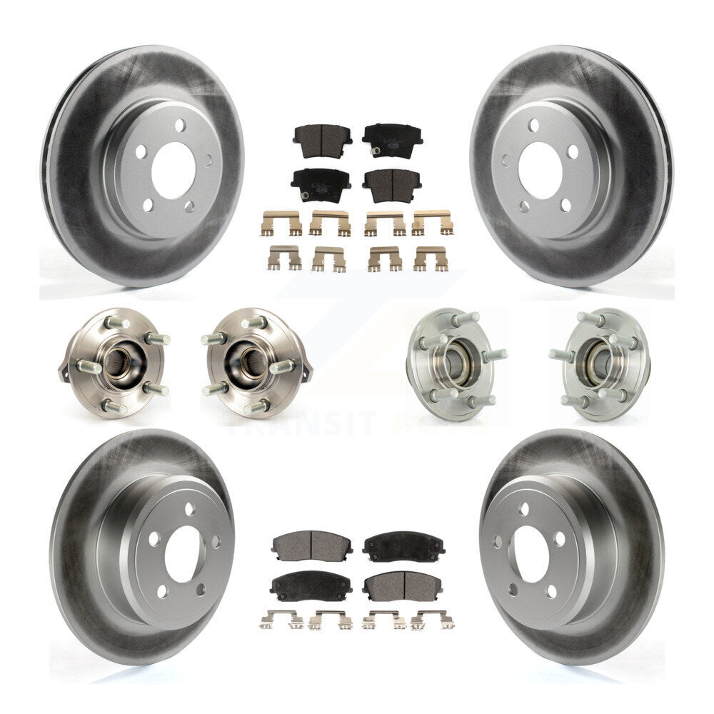 Hub Bearing Coated Brake Rotor Pads Front Rear Kit (10Pc) For Dodge Chrysler 300