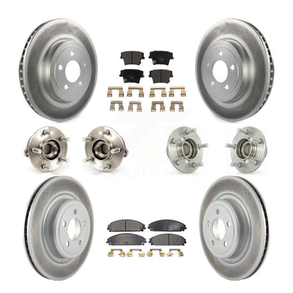 Hub Bearing Coated Disc Brake Rotor Pads Front Rear Kit (10Pc) For Dodge Charger