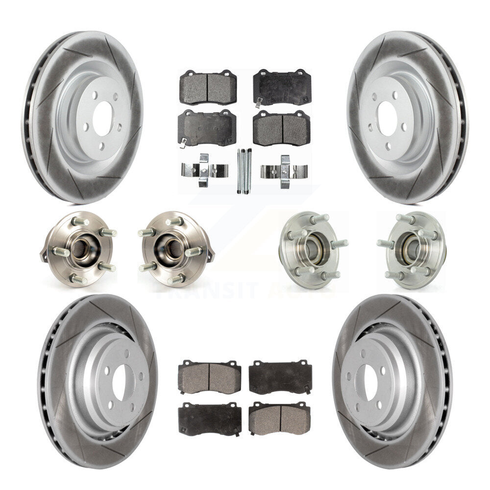 Hub Bearing Coated Brake Rotor Pads Front Rear Kit (10Pc) For Dodge Chrysler 300