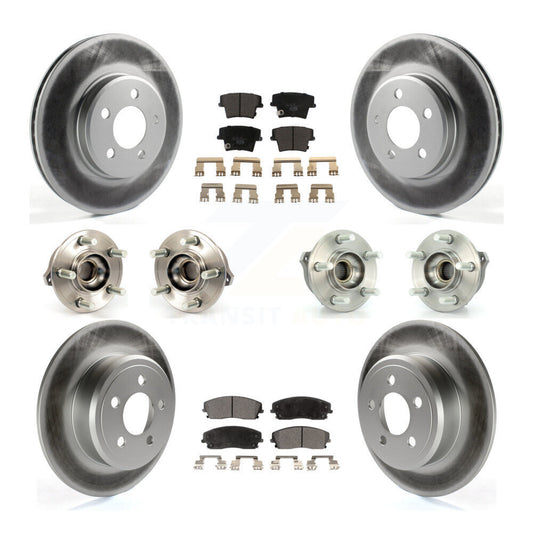 Hub Bearing Coated Brake Rotor & Pad Front Rear Kit (10Pc) For Dodge Charger 300