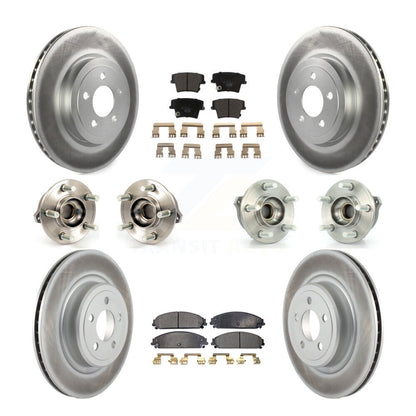 Hub Bearing Coated Disc Brake Rotor Pads Front Rear Kit (10Pc) For Dodge Charger