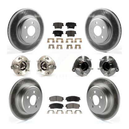 Hub Bearing Coated Brake Rotor Pads Front Rear Kit (10Pc) For Chrysler 300 Dodge