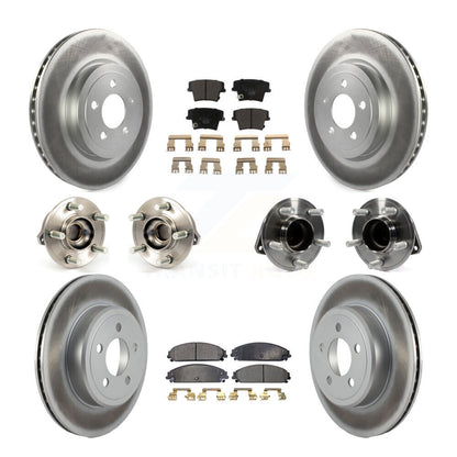 Hub Bearing Coated Brake Rotor Pads Front Rear Kit (10Pc) For Chrysler 300 Dodge