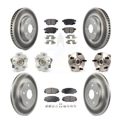 Hub Bearing Coated Brake Rotor & Pad Front Rear Kit (10Pc) For Toyota Corolla iM