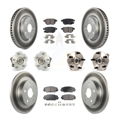 Hub Bearing Coated Disc Brake Rotors And Pads Front Rear Kit (10Pc) For Scion tC