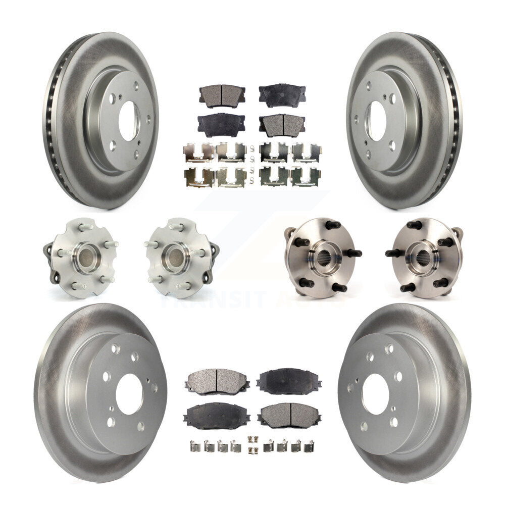 Hub Bearing Coated Brake Rotor & Pad Front Rear Kit (10Pc) For Toyota RAV4 Lexus