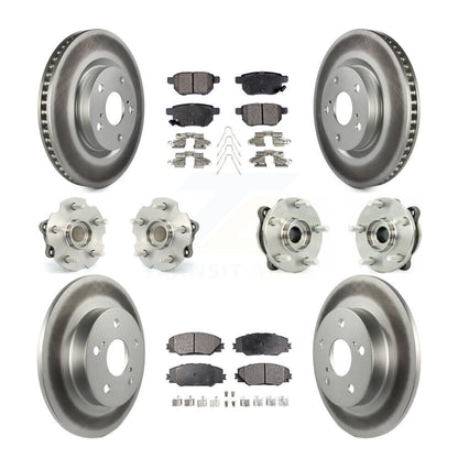 Hub Bearing Coated Disc Brake Rotors And Pads Front Rear Kit (10Pc) For Scion tC
