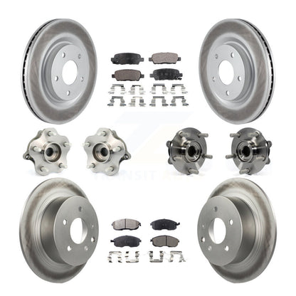 Hub Bearing Coated Disc Brake Rotor & Pads Front Rear Kit (10Pc) For Nissan Juke