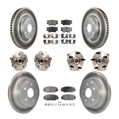 Hub Bearing Coated Disc Brake Rotor & Pads Front Rear Kit (10Pc) For Toyota RAV4