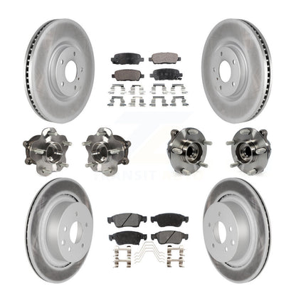Hub Bearing Coated Brake Rotor & Pads Front Rear Kit (10Pc) For INFINITI G35 Q60