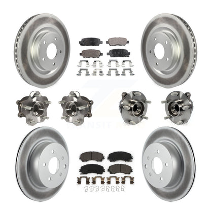 Hub Bearing Coated Brake Rotor & Pad Front Rear Kit (10Pc) For INFINITI QX50 RWD