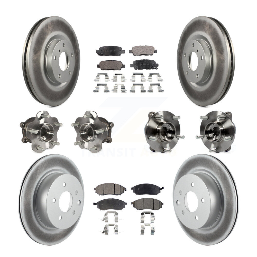 Hub Bearing Coat Brake Rotor Pad Front Rear Kit (10Pc) For INFINITI G37 EX35 G25