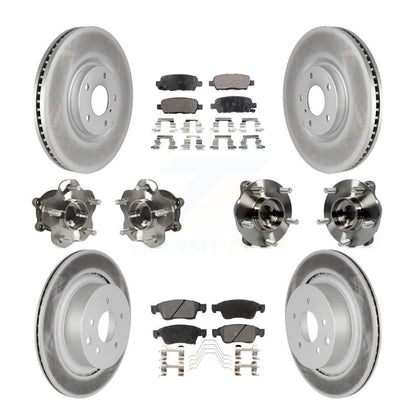 Hub Bearing Coated Brake Rotor & Pads Front Rear Kit (10Pc) For INFINITI G35 Q60