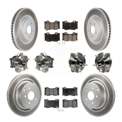 Hub Bearing Coated Disc Brake Rotor Pads Front Rear Kit (10Pc) For INFINITI FX50