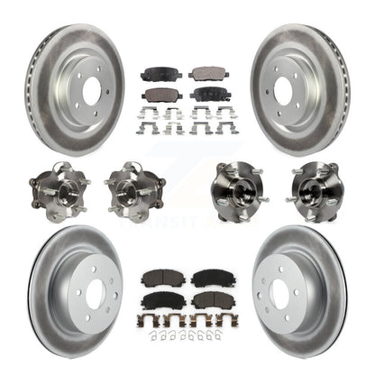 Hub Bearing Coated Brake Rotor & Pad Front Rear Kit (10Pc) For INFINITI QX50 AWD