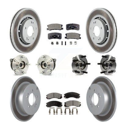 Hub Bearing Coated Brake Rotor & Pad Front Rear Kit (10Pc) For Mitsubishi Lancer