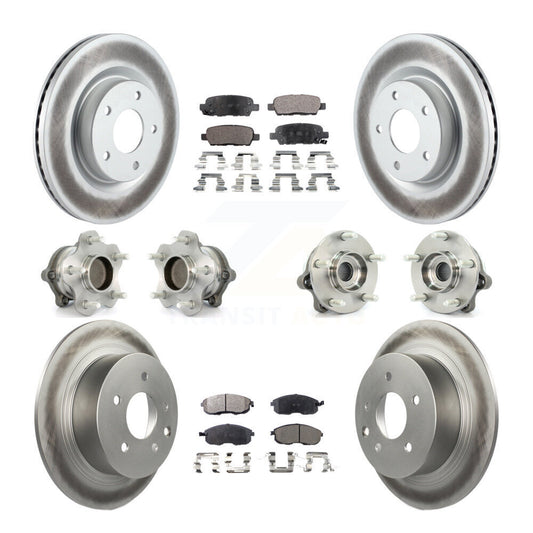 Hub Bearing Coated Disc Brake Rotor Pads Front Rear Kit (10Pc) For Nissan Altima