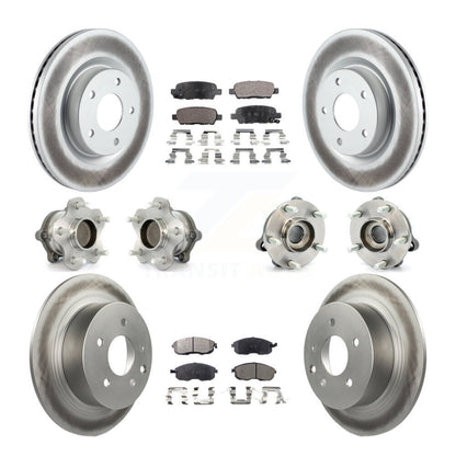 Hub Bearing Coated Disc Brake Rotor Pads Front Rear Kit (10Pc) For Nissan Altima