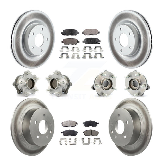 Hub Bearing Coated Disc Brake Rotor Pads Front Rear Kit (10Pc) For Nissan Altima