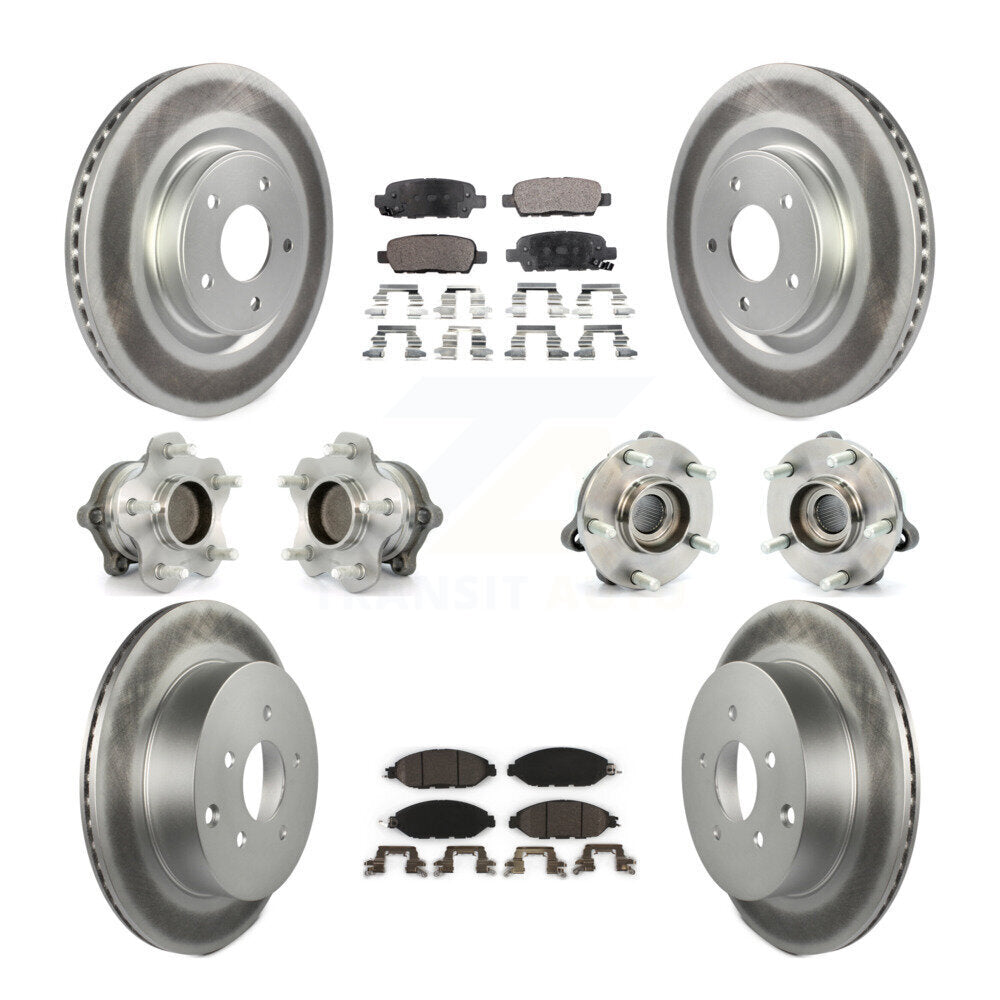 Hub Bearing Coat Brake Rotor Pad Front Rear Kit (10Pc) For Nissan Pathfinder FWD