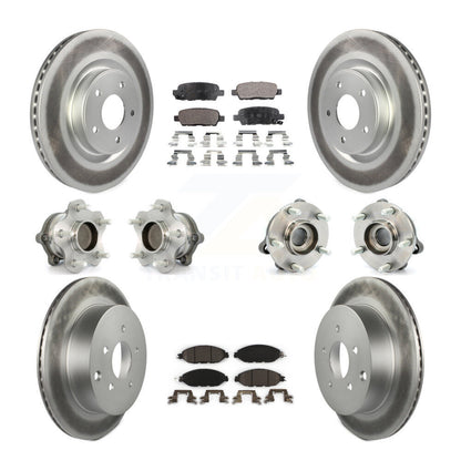Hub Bearing Coat Brake Rotor Pad Front Rear Kit (10Pc) For Nissan Pathfinder FWD