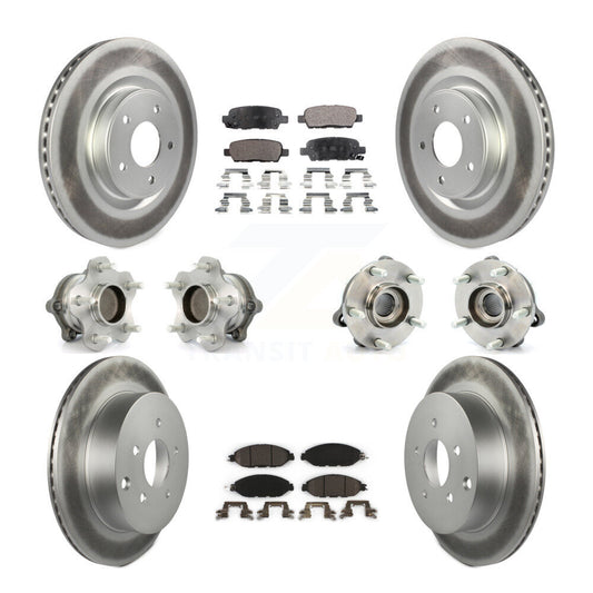 Hub Bearing Coat Brake Rotor Pad Front Rear Kit (10Pc) For Nissan Pathfinder FWD