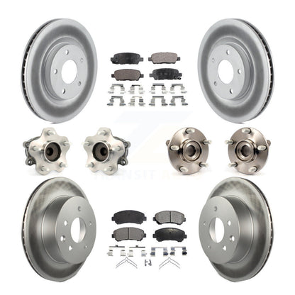 Hub Bearing Coated Brake Rotor Pad Front Rear Kit (10Pc) For Nissan Rogue Select