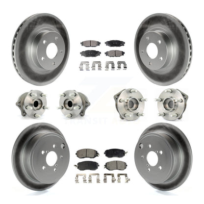 Hub Bearing Coated Disc Brake Rotor Pad Front Rear Kit (10Pc) For Subaru Impreza