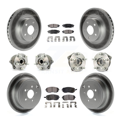 Hub Bearing Coated Disc Brake Rotor Pad Front Rear Kit (10Pc) For Subaru Impreza