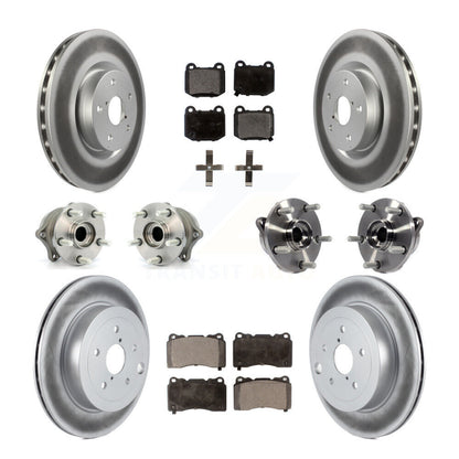 Hub Bearing Coated Brake Rotor Pads Front Rear Kit (10Pc) For Subaru Impreza WRX