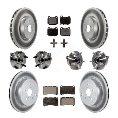 Hub Bearing Coated Brake Rotor Pads Front Rear Kit (10Pc) For Subaru Impreza WRX