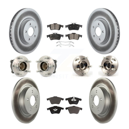 Hub Bearing Coated Brake Rotor & Pad Front Rear Kit (10Pc) For Volvo S40 V50 C70