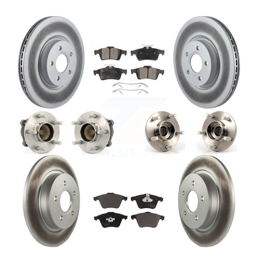 Hub Bearing Coated Brake Rotor & Pad Front Rear Kit (10Pc) For Volvo S40 V50 C70
