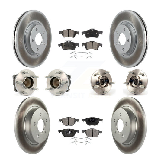 Hub Bearing Coat Brake Rotor Pad Front Rear Kit (10Pc) For Volvo S40 C30 V50 C70