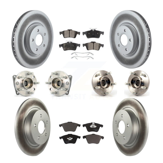 Hub Bearing Coated Brake Rotor & Pad Front Rear Kit (10Pc) For Volvo S40 V50 AWD