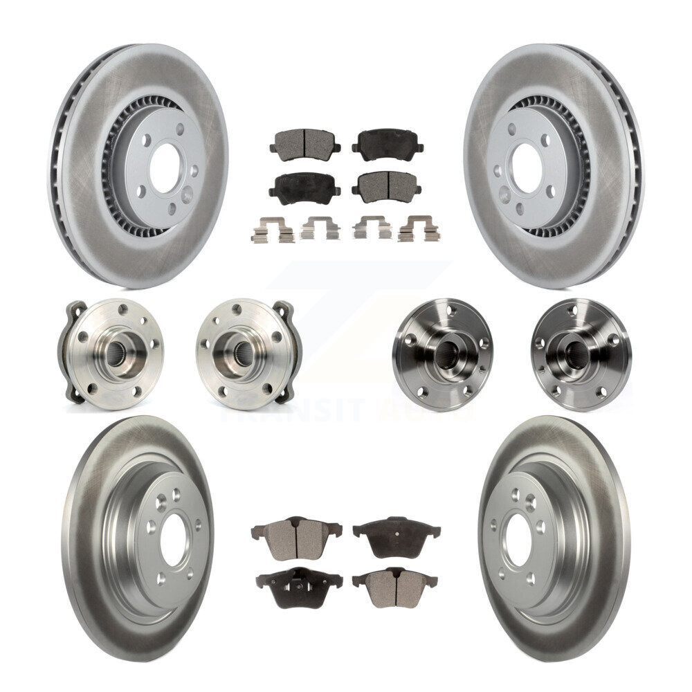 Hub Bearing Coated Brake Rotor Pad Front Rear Kit (10Pc) For Volvo S60 V60 Cross