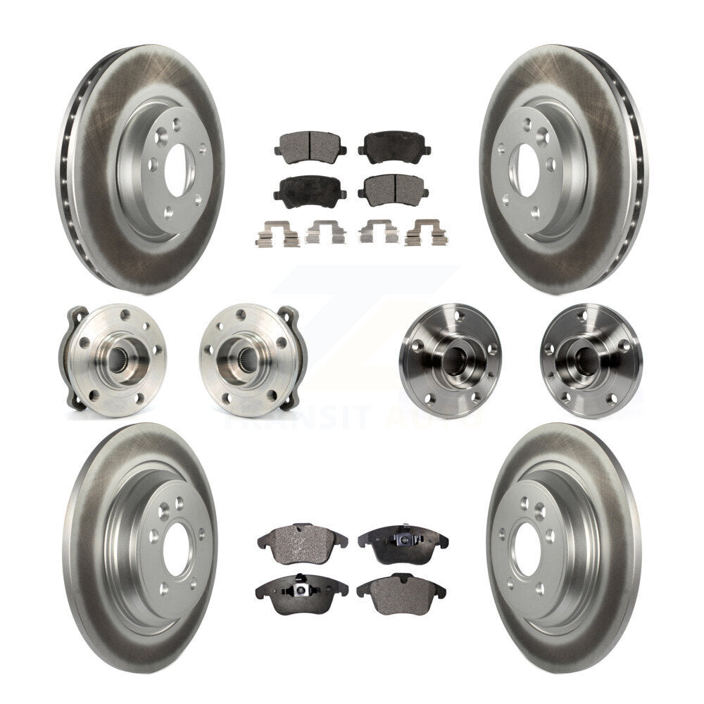 Hub Bearing Coated Brake Rotor Pad Front Rear Kit (10Pc) For 13-14 Volvo S60 AWD