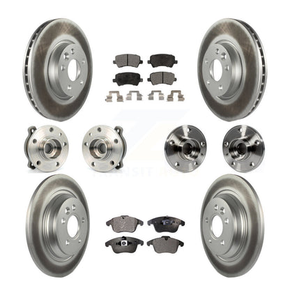 Hub Bearing Coated Brake Rotor Pad Front Rear Kit (10Pc) For 13-14 Volvo S60 AWD