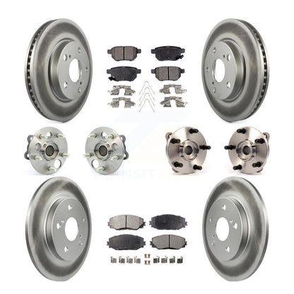 Hub Bearing Coated Brake Rotor Pads Front Rear Kit (10Pc) For 2008-2015 Scion xB