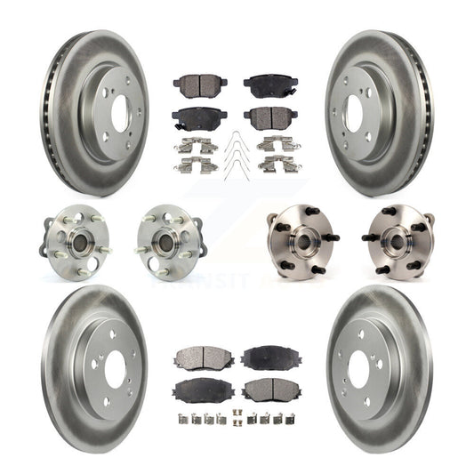 Hub Bearing Coated Brake Rotor Pads Front Rear Kit (10Pc) For 2008-2015 Scion xB