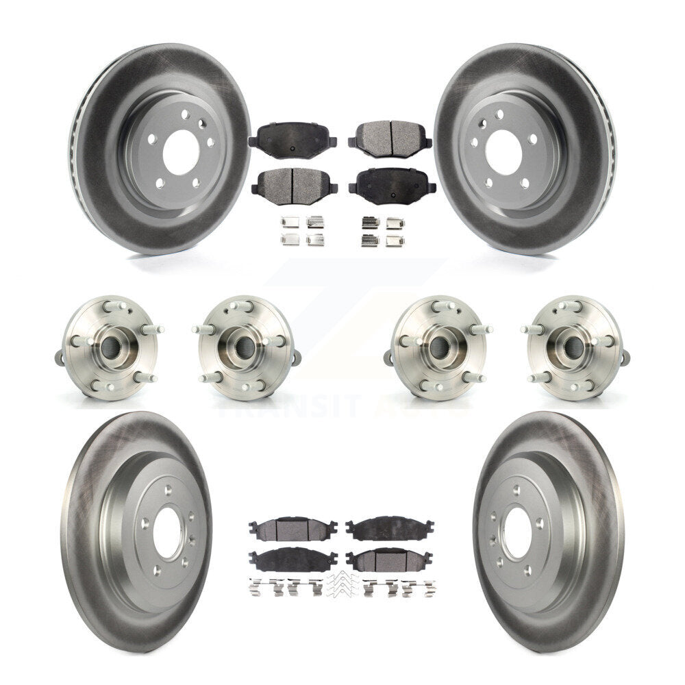 Hub Bearing Coated Disc Brake Rotor Pads Front Rear Kit (10Pc) For Ford Explorer