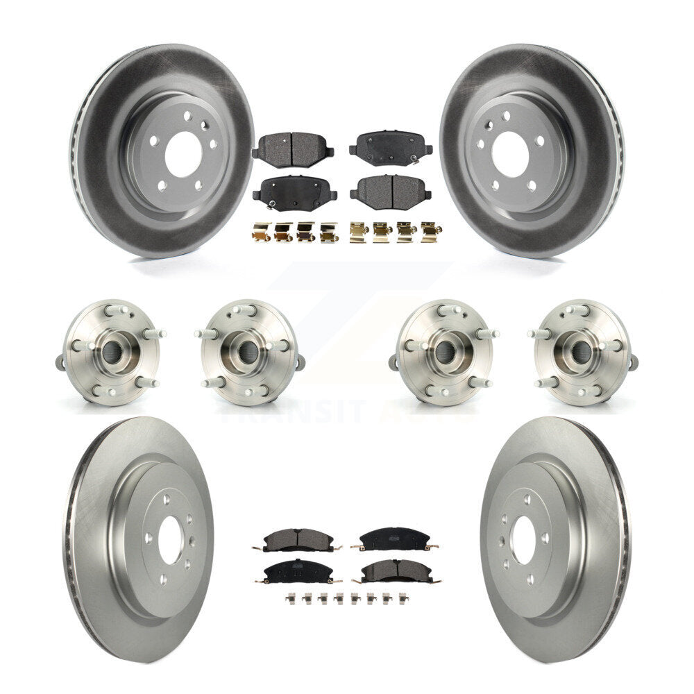 Hub Bearing Coated Brake Rotor Pad Front Rear Kit (10Pc) For Ford Explorer Sport