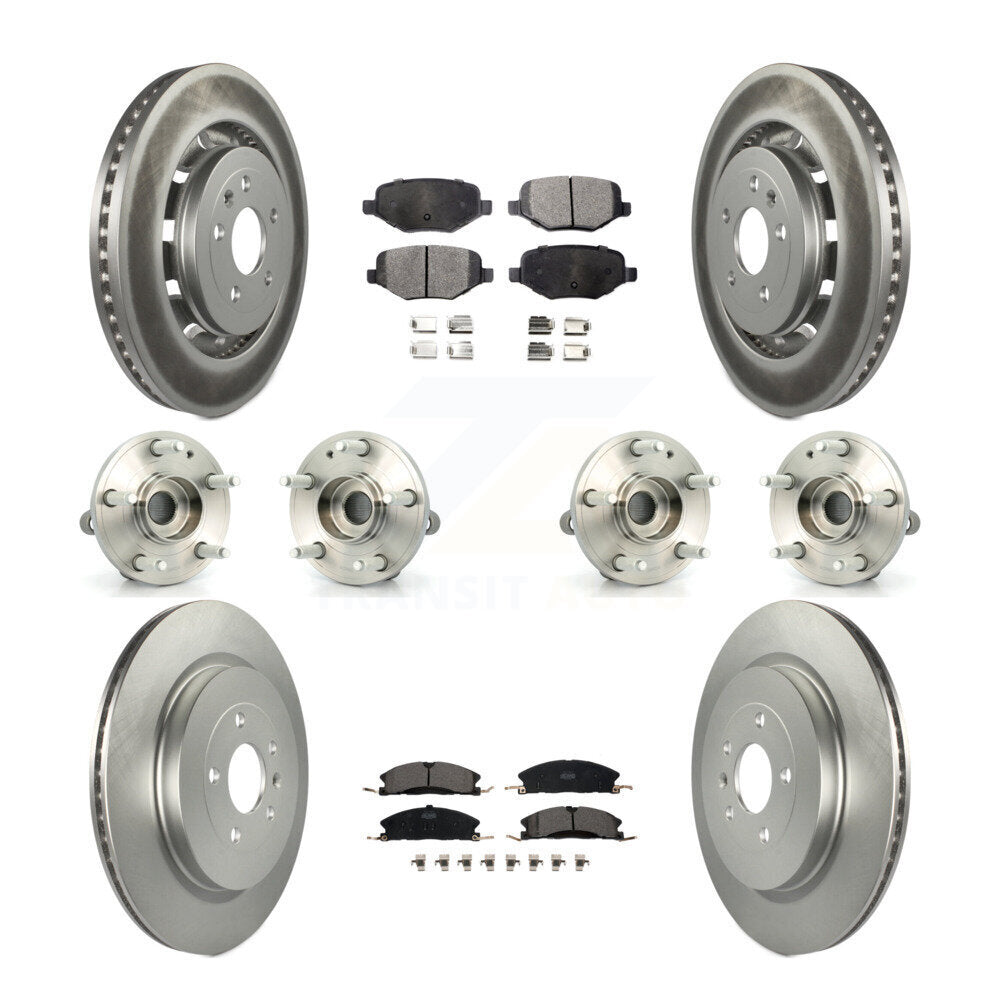 Hub Bearing Coat Brake Rotor Pads Front Rear Kit (10Pc) For Ford Explorer Police