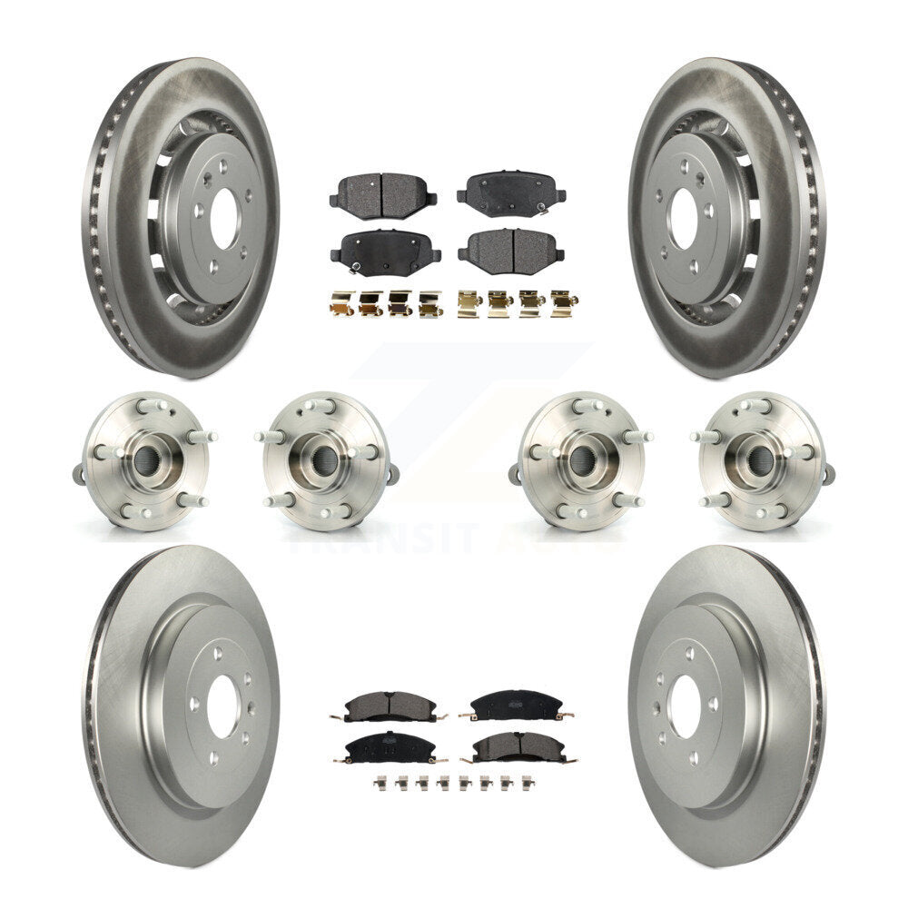 Hub Bearing Coated Disc Brake Rotor Pads Front Rear Kit (10Pc) For Ford Explorer