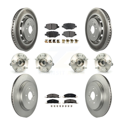 Hub Bearing Coated Disc Brake Rotor Pads Front Rear Kit (10Pc) For Ford Explorer