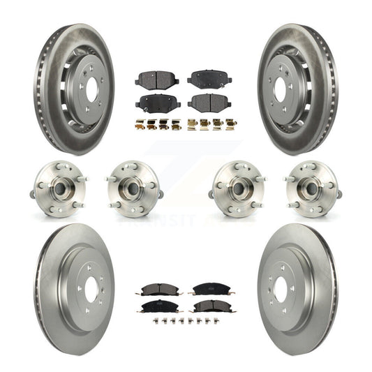 Hub Bearing Coated Disc Brake Rotor Pads Front Rear Kit (10Pc) For Ford Explorer
