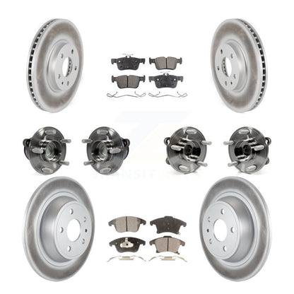 Hub Bearing Coated Brake Rotor Pad Front Rear Kit (10Pc) For Ford Fusion Lincoln