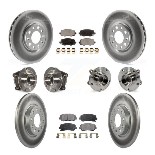 Hub Bearing Coated Brake Rotor & Pads Front Rear Kit (10Pc) For Chrysler 200 AWD