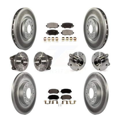Hub Bearing Coated Brake Rotor & Pads Front Rear Kit (10Pc) For Chrysler 200 AWD